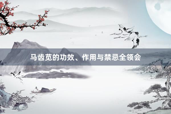 马齿苋的功效、作用与禁忌全领会